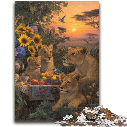 Puzzle 1000 Teile für Erwachsene, afrikanisches Löwenpicknick, für Kinder ab 14 Jahren, Familienspiele, Weihnachtsspiele, Geschenke für Frauen, 50x75cm Puzzle 1000 Teile für Erwachsene, afrikanisches Löwenpicknick, für Kinder ab 14 Jahren, Familienspiele, Weihnachtsspiele, Geschenke für Frauen, 50x75cm von LYXIANY