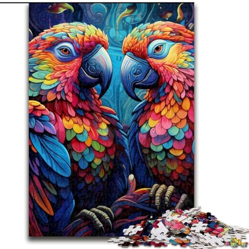 Puzzle 1000 Teile für Erwachsene, bunter Papagei, Papppuzzle, 26x38cm, perfekt für Halloween, Weihnachten, Geburtstagsgeschenk von LYXIANY