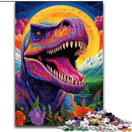 Puzzle 1000 Teile für Erwachsene, buntes Dinosaurier-Holzpuzzle, Denkspiel für Teenager, 50x75cm von LYXIANY