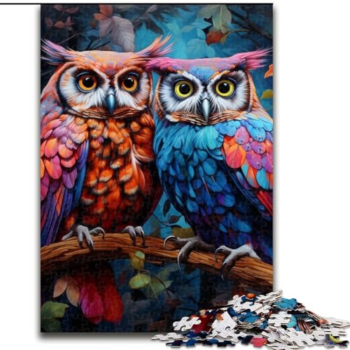 Puzzle 1000 Teile für Erwachsene, buntes Eulen-Kunst-Holzpuzzle, Denkspiel für Teenager, 50x75cm Puzzle 1000 Teile für Erwachsene, buntes Eulen-Kunst-Holzpuzzle, Denkspiel für Teenager, 50x75cm von LYXIANY