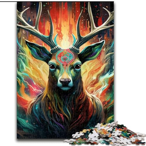 Puzzle 1000 Teile für Erwachsene, buntes Hirsch-Karton-Puzzle, 26x38cm, perfekt für Halloween, Weihnachten, Geburtstagsgeschenk Puzzle 1000 Teile für Erwachsene, buntes Hirsch-Karton-Puzzle, 26x38cm, perfekt für Halloween, Weihnachten, Geburtstagsgeschenk von LYXIANY