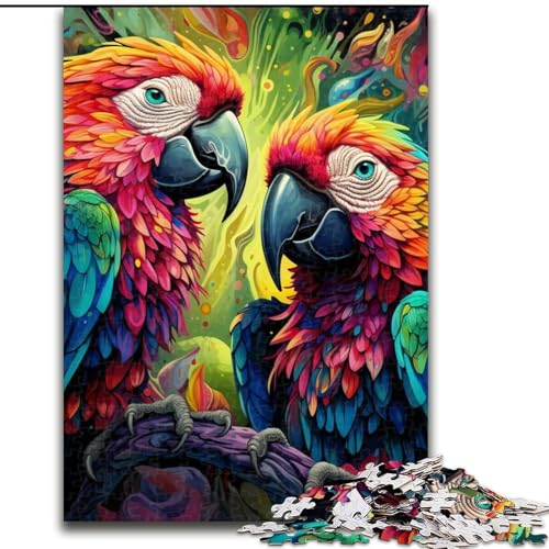 Puzzle 1000 Teile für Erwachsene, buntes Papageien-Puzzle für Erwachsene, Geburtstagsgeschenkidee, anspruchsvolles Denkspiel, 26x38cm Puzzle 1000 Teile für Erwachsene, buntes Papageien-Puzzle für Erwachsene, Geburtstagsgeschenkidee, anspruchsvolles Denkspiel, 26x38cm von LYXIANY