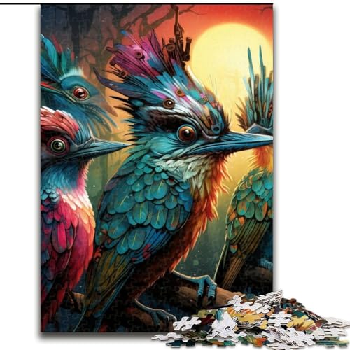 Puzzle 1000 Teile für Erwachsene, buntes Pappspecht-Puzzle für Erwachsene, 26x38cm, Gehirn-Herausforderung, Geschenk, pädagogische Aktivität für Teenager von LYXIANY