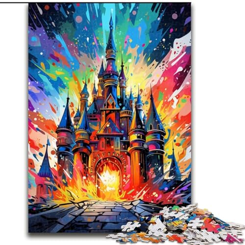 Puzzle 1000 Teile für Erwachsene, buntes Schloss-Puzzle für Erwachsene, Geburtstagsgeschenkidee, anspruchsvolles Denkspiel, 26x38cm Puzzle 1000 Teile für Erwachsene, buntes Schloss-Puzzle für Erwachsene, Geburtstagsgeschenkidee, anspruchsvolles Denkspiel, 26x38cm von LYXIANY