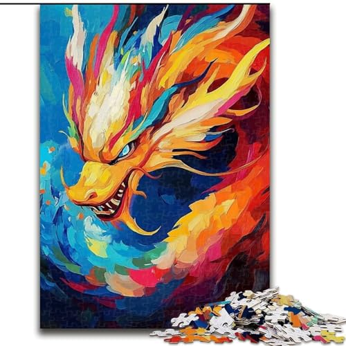 Puzzle 1000 Teile für Erwachsene, chinesisches Drachen-Ölgemälde, anspruchsvolles Spiel und Familienspiel, Lernspiel für Geburtstag, Weihnachten, 50x75cm Puzzle 1000 Teile für Erwachsene, chinesisches Drachen-Ölgemälde, anspruchsvolles Spiel und Familienspiel, Lernspiel für Geburtstag, Weihnachten, 50x75cm von LYXIANY
