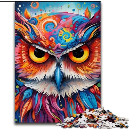Puzzle 1000 Teile für Erwachsene, farbenfrohe Eulen-Puzzles für Erwachsene, Geburtstagsgeschenkidee, anspruchsvolles Denkspiel, 26x38cm Puzzle 1000 Teile für Erwachsene, farbenfrohe Eulen-Puzzles für Erwachsene, Geburtstagsgeschenkidee, anspruchsvolles Denkspiel, 26x38cm von LYXIANY