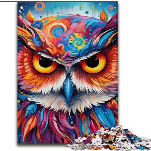 Puzzle 1000 Teile für Erwachsene, farbenfrohe Eulen-Puzzles für Erwachsene, Geburtstagsgeschenkidee, anspruchsvolles Denkspiel, 50x75cm Puzzle 1000 Teile für Erwachsene, farbenfrohe Eulen-Puzzles für Erwachsene, Geburtstagsgeschenkidee, anspruchsvolles Denkspiel, 50x75cm von LYXIANY