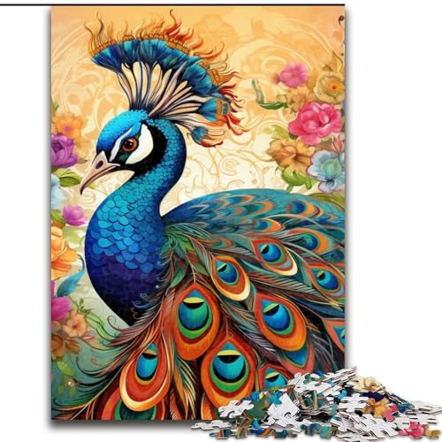 Puzzle 1000 Teile für Erwachsene, farbenfrohe Kunst, Pfauen-Puzzles für Erwachsene, Geburtstagsgeschenkidee, anspruchsvolles Denkspiel, 26x38cm Puzzle 1000 Teile für Erwachsene, farbenfrohe Kunst, Pfauen-Puzzles für Erwachsene, Geburtstagsgeschenkidee, anspruchsvolles Denkspiel, 26x38cm von LYXIANY