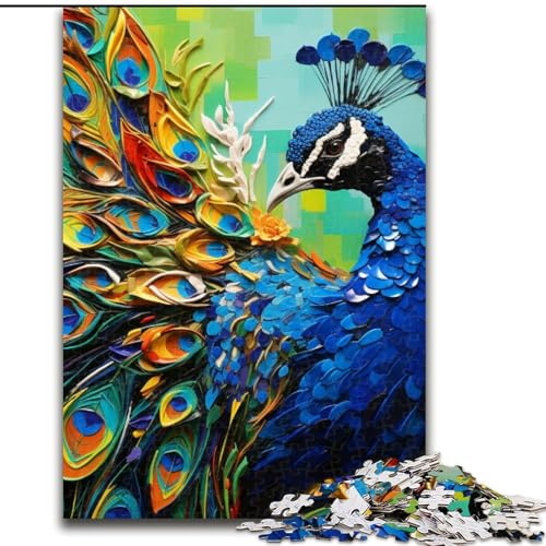 Puzzle 1000 Teile für Erwachsene, farbenfrohe Kunst, Pfauen-Puzzles für Erwachsene, Geburtstagsgeschenkidee, anspruchsvolles Denkspiel, 50x75cm Puzzle 1000 Teile für Erwachsene, farbenfrohe Kunst, Pfauen-Puzzles für Erwachsene, Geburtstagsgeschenkidee, anspruchsvolles Denkspiel, 50x75cm von LYXIANY