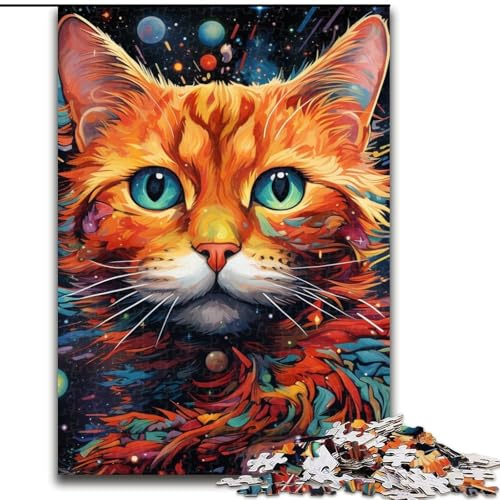 Puzzle 1000 Teile für Erwachsene, farbenfrohe Kunstkatze, Puzzles für Erwachsene, Geburtstagsgeschenkidee, anspruchsvolles Denkspiel, 26x38cm Puzzle 1000 Teile für Erwachsene, farbenfrohe Kunstkatze, Puzzles für Erwachsene, Geburtstagsgeschenkidee, anspruchsvolles Denkspiel, 26x38cm von LYXIANY