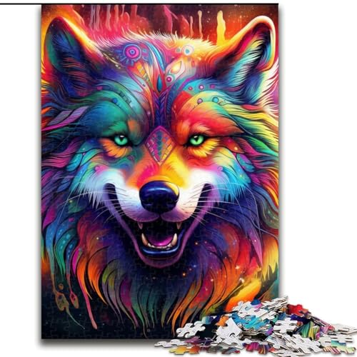 Puzzle 1000 Teile für Erwachsene, farbenfroher Kunstwolf, unmögliches Puzzle für Erwachsene, 26x38cm, Denksportaufgabe, Spiel für Erwachsene, interaktive Familienaktivität Puzzle 1000 Teile für Erwachsene, farbenfroher Kunstwolf, unmögliches Puzzle für Erwachsene, 26x38cm, Denksportaufgabe, Spiel für Erwachsene, interaktive Familienaktivität von LYXIANY