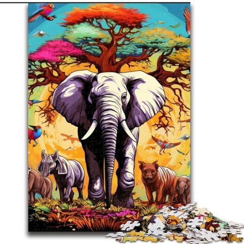 Puzzle 1000 Teile für Erwachsene, farbenfrohes Elefanten-Kunst-Puzzle für Erwachsene, 26x38cm, Denksportaufgabe, Spiel für Erwachsene, interaktive Familienaktivität Puzzle 1000 Teile für Erwachsene, farbenfrohes Elefanten-Kunst-Puzzle für Erwachsene, 26x38cm, Denksportaufgabe, Spiel für Erwachsene, interaktive Familienaktivität von LYXIANY