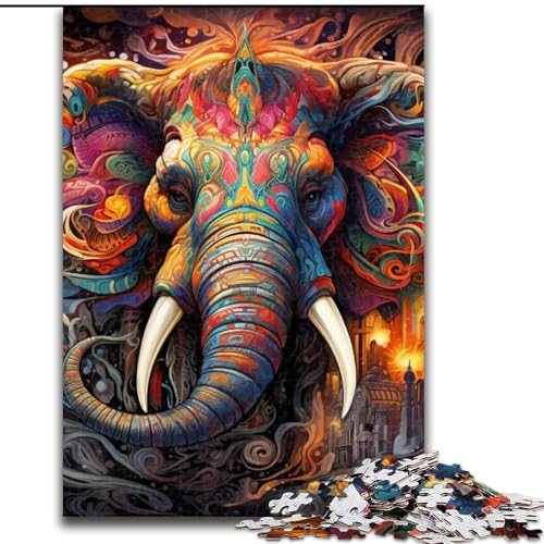 Puzzle 1000 Teile für Erwachsene, farbenfrohes Elefanten-Kunst-Puzzle für Erwachsene, 50x75cm, Denksportaufgabe, Spiel für Erwachsene, interaktive Familienaktivität Puzzle 1000 Teile für Erwachsene, farbenfrohes Elefanten-Kunst-Puzzle für Erwachsene, 50x75cm, Denksportaufgabe, Spiel für Erwachsene, interaktive Familienaktivität von LYXIANY