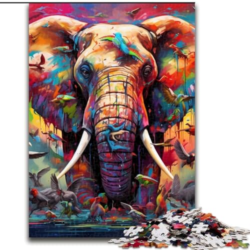 Puzzle 1000 Teile für Erwachsene, farbenfrohes Elefanten-Kunst-Puzzle für Erwachsene, 50x75cm, Denksportaufgabe, Spiel für Erwachsene, interaktive Familienaktivität Puzzle 1000 Teile für Erwachsene, farbenfrohes Elefanten-Kunst-Puzzle für Erwachsene, 50x75cm, Denksportaufgabe, Spiel für Erwachsene, interaktive Familienaktivität von LYXIANY
