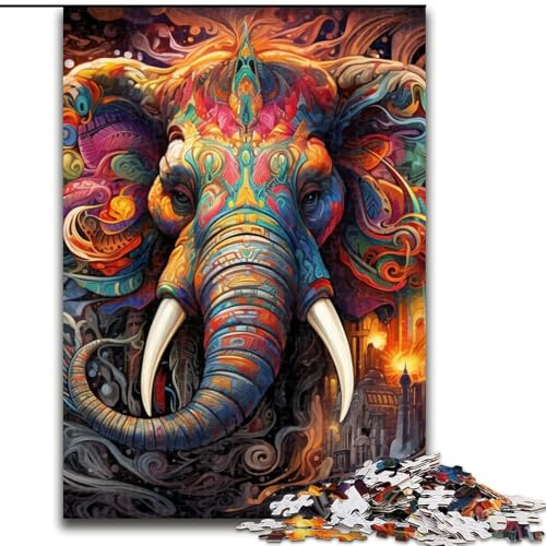 Puzzle 1000 Teile für Erwachsene, farbenfrohes Elefanten-Kunstpuzzle aus Karton, 26x38cm, perfekt für Halloween, Weihnachten, Geburtstagsgeschenk Puzzle 1000 Teile für Erwachsene, farbenfrohes Elefanten-Kunstpuzzle aus Karton, 26x38cm, perfekt für Halloween, Weihnachten, Geburtstagsgeschenk von LYXIANY