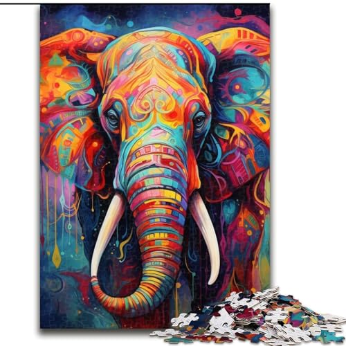 Puzzle 1000 Teile für Erwachsene, farbenfrohes Elefanten-Kunstpuzzle aus Karton, 26x38cm, perfekt für Halloween, Weihnachten, Geburtstagsgeschenk Puzzle 1000 Teile für Erwachsene, farbenfrohes Elefanten-Kunstpuzzle aus Karton, 26x38cm, perfekt für Halloween, Weihnachten, Geburtstagsgeschenk von LYXIANY