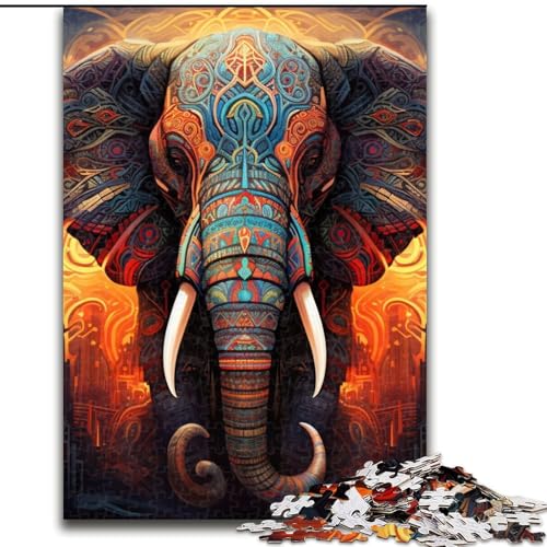 Puzzle 1000 Teile für Erwachsene, farbenfrohes Elefanten-Kunstpuzzle aus Karton, 26x38cm, perfekt für Halloween, Weihnachten, Geburtstagsgeschenk Puzzle 1000 Teile für Erwachsene, farbenfrohes Elefanten-Kunstpuzzle aus Karton, 26x38cm, perfekt für Halloween, Weihnachten, Geburtstagsgeschenk von LYXIANY