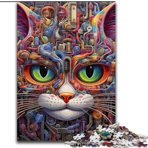 Puzzle 1000 Teile für Erwachsene, farbenfrohes Katzen-Kunst-Puzzle aus Karton, 26x38cm, perfekt für Halloween, Weihnachten, Geburtstagsgeschenk Puzzle 1000 Teile für Erwachsene, farbenfrohes Katzen-Kunst-Puzzle aus Karton, 26x38cm, perfekt für Halloween, Weihnachten, Geburtstagsgeschenk von LYXIANY