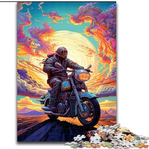 Puzzle 1000 Teile für Erwachsene, farbenfrohes Kunst-Motorrad-Puzzle aus Holz, Denkspiel für Teenager, 50x75cm Puzzle 1000 Teile für Erwachsene, farbenfrohes Kunst-Motorrad-Puzzle aus Holz, Denkspiel für Teenager, 50x75cm von LYXIANY