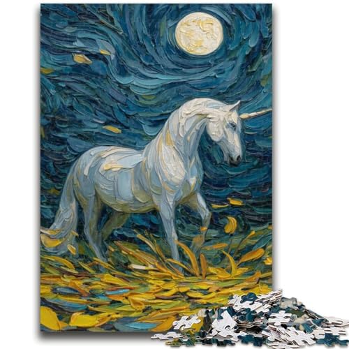 Puzzle 1000 Teile für Erwachsene, geheimnisvolles Einhorn-Denkspiel, Wanddekoration, einzigartige Geburtstags, 38x26cm Puzzle 1000 Teile für Erwachsene, geheimnisvolles Einhorn-Denkspiel, Wanddekoration, einzigartige Geburtstags, 38x26cm von LYXIANY