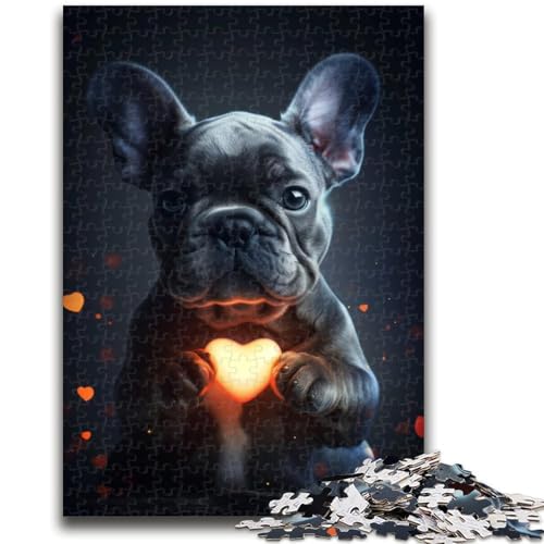 Puzzle 1000 Teile für Erwachsene, liebevolles Denkspiel mit französischer Bulldogge, Lernspiel zum Geburtstag, Weihnachten, für ab 14 Jahren, 50x75cm von LYXIANY