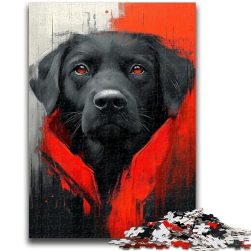 Puzzle 1000 Teile für Erwachsene, schwarzer Labrador, Familienspiel, Stressabbau, schwierige Herausforderung, geeignet für Paare, 26x38cm Puzzle 1000 Teile für Erwachsene, schwarzer Labrador, Familienspiel, Stressabbau, schwierige Herausforderung, geeignet für Paare, 26x38cm von LYXIANY