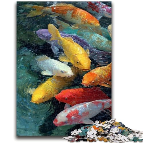 Puzzle 1000 Teile für Erwachsene, schwimmende Koi-Knobelspiele, Lernspiel für Geburtstag, Weihnachten, für ab 14 Jahren, 26x38cm von LYXIANY