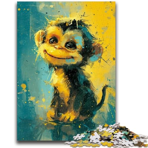 Puzzle 1000 Teile für Erwachsene, süßer Kleiner gelber AFFE, Denksportaufgabe, Wanddekoration, einzigartige Geburtstags, 50x75cm Puzzle 1000 Teile für Erwachsene, süßer Kleiner gelber AFFE, Denksportaufgabe, Wanddekoration, einzigartige Geburtstags, 50x75cm von LYXIANY