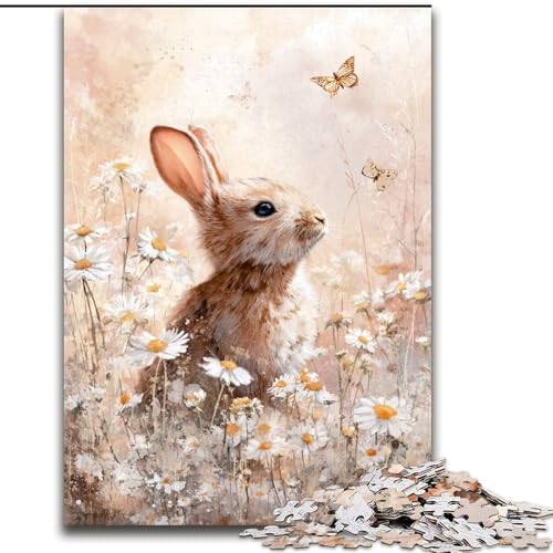 Puzzle 1000 Teile für Erwachsene, süßes Häschen-Puzzle aus Holz, schwieriges Denkspiel für Teenager, Größe 50x75cm Puzzle 1000 Teile für Erwachsene, süßes Häschen-Puzzle aus Holz, schwieriges Denkspiel für Teenager, Größe 50x75cm von LYXIANY
