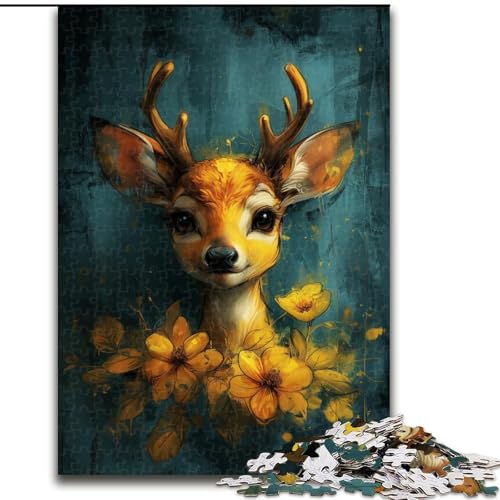 Puzzle 1000 Teile für Erwachsene, süßes kleines gelbes REH, Puzzle für Erwachsene, perfekte DIY-Kunstdekoration oder Geburtstagsgeschenk, Größe 50x75cm von LYXIANY