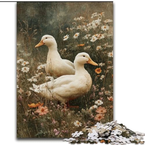 Puzzle 1000 Teile für Erwachsene, weiße Ente aus Holz, Kinder ab 14 Jahren, Größe 50x75cm, lustiges Basteln für die ganze Familie, perfekt für Geburtstage, Feiertage Puzzle 1000 Teile für Erwachsene, weiße Ente aus Holz, Kinder ab 14 Jahren, Größe 50x75cm, lustiges Basteln für die ganze Familie, perfekt für Geburtstage, Feiertage von LYXIANY