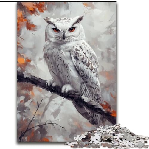Puzzle 1000 Teile für Erwachsene, weiße Eule, Familienunterhaltungsspielzeug, ganze Familie, ab 14 Jahren (Größe 26x38cm) von LYXIANY