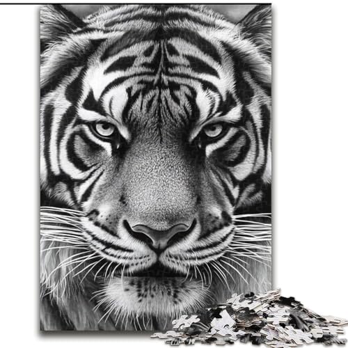 Puzzle 1000 Teile für Erwachsene, weißer Tiger, Puzzle aus Holz, interaktives Familienspiel, DIY-Heimdekoration, Gehirn-Herausforderung, Geschenk, Größe 50x75cm Puzzle 1000 Teile für Erwachsene, weißer Tiger, Puzzle aus Holz, interaktives Familienspiel, DIY-Heimdekoration, Gehirn-Herausforderung, Geschenk, Größe 50x75cm von LYXIANY