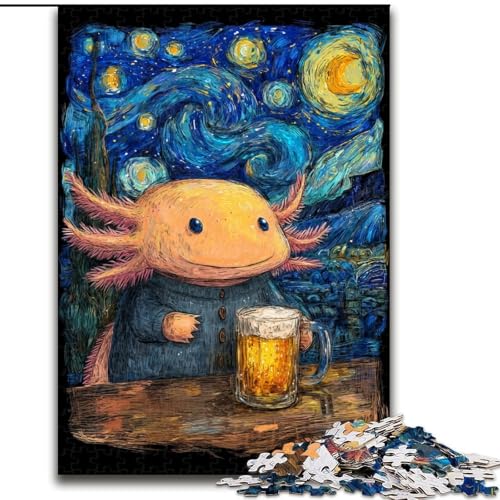 Puzzle 1000 Teile für Erwachsene,Nachthimmel-Salamander,aus Holz, Kinder ab 14 Jahren,Größe 50x75cm,lustiges Basteln für die ganze Familie,perfekt für Geburtstage,Feiertage von LYXIANY