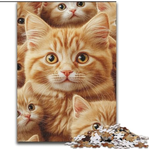 Puzzle 1000 Teile für Erwachsene,orangefarbene Katzenfamilie,aus Holz, Kinder ab 14 Jahren,Größe 50x75cm,lustiges Basteln für die ganze Familie,perfekt für Geburtstage,Feiertage Puzzle 1000 Teile für Erwachsene,orangefarbene Katzenfamilie,aus Holz, Kinder ab 14 Jahren,Größe 50x75cm,lustiges Basteln für die ganze Familie,perfekt für Geburtstage,Feiertage von LYXIANY