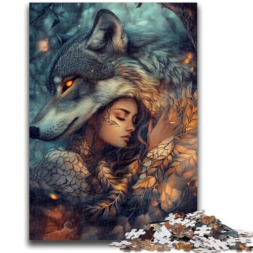Puzzle 1000 Teile für Erwachsene „Der Wolf und das Mädchen“, Denkspiel, Lernspiel zum Geburtstag, Weihnachten, für ab 14 Jahren, 26x38cm von LYXIANY