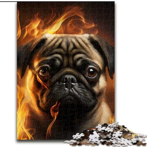 Puzzle 1000 Teile für Erwachsene „Feuermops“, unmögliches Puzzle für Erwachsene, Größe: 50x75cm, anspruchsvolles Denkspiel für Teenager, unterhaltsames interaktives Spiel für die ganze Familie von LYXIANY