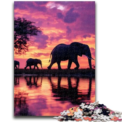 Puzzle 1000 Teile für Erwachsene Afrikanischer Elefant Denkspiel Lernspiel zum Geburtstag, Weihnachten für ab 14 Jahren 50x75cm von LYXIANY