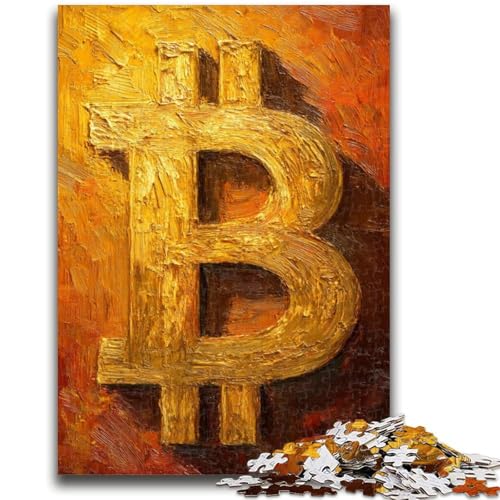 Puzzle 1000 Teile für Erwachsene Bitcoin-Logo Denkspiel Lernspiel für Geburtstag, Weihnachten für ab 14 Jahren 26x38cm von LYXIANY