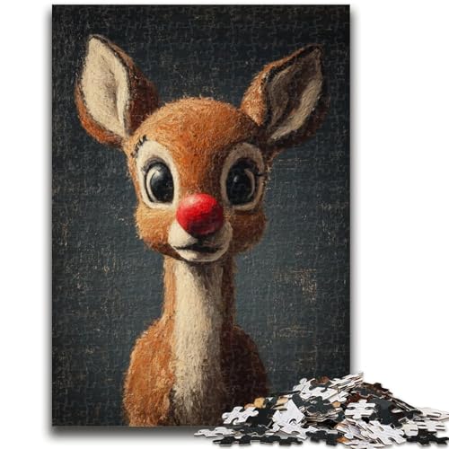 Puzzle 1000 Teile für Erwachsene Clown Nase Hirsch Denkspiel Lernspiel für Geburtstag, Weihnachten für ab 14 Jahren 26x38cm von LYXIANY