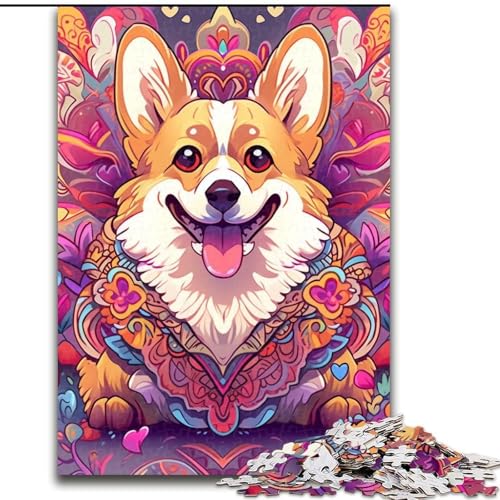 Puzzle 1000 Teile für Erwachsene Corgi-Puzzles für Erwachsene 26x38cm Denksportaufgabe, Spiel für Erwachsene, interaktive Familienaktivität von LYXIANY