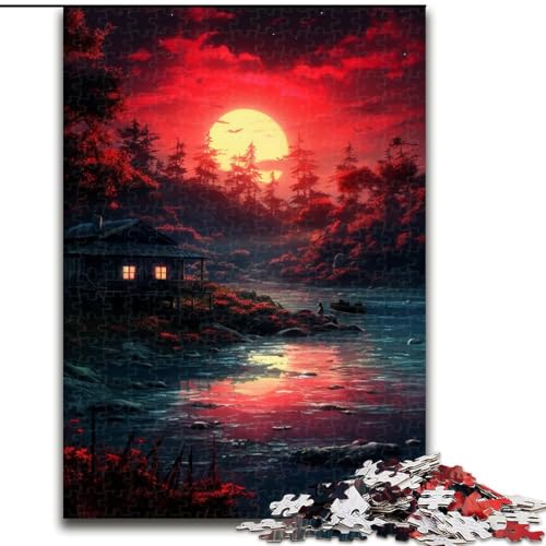 Puzzle 1000 Teile für Erwachsene EIN kleines Zimmer bei Sonnenuntergang, Puzzles für Erwachsene, Spaß am Familienspielabend, dekoratives Kunstwerk zum Selbermachen, Größe 50x75cm von LYXIANY