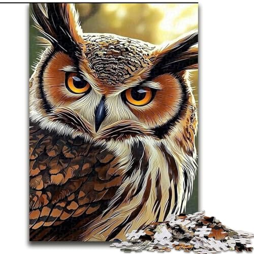 Puzzle 1000 Teile für Erwachsene Eule, Lernspiele, Heimdekoration, Lernspiel für Geburtstag, Weihnachten, 38x26cm von LYXIANY