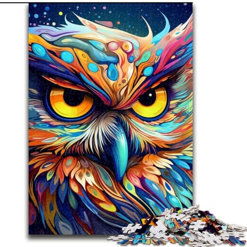 Puzzle 1000 Teile für Erwachsene Eule Unmögliches Puzzle für Erwachsene 26x38cm Denksportaufgabe, Spiel für Erwachsene, interaktive Familienaktivität von LYXIANY