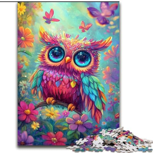 Puzzle 1000 Teile für Erwachsene Eulenblumen, Lernspiele, Heimdekoration, Lernspiel für Geburtstag, Weihnachten, 38x26cm von LYXIANY