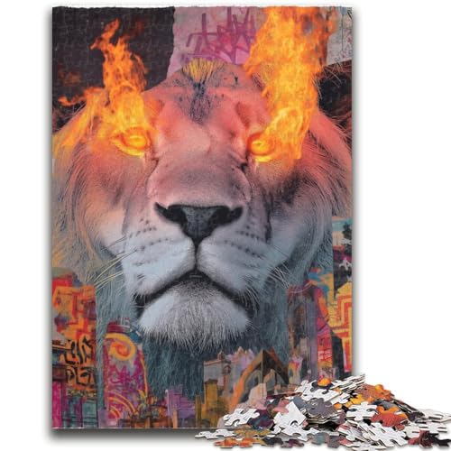 Puzzle 1000 Teile für Erwachsene Flammenlöwe Denkspiel Lernspiel zum Geburtstag, Weihnachten für ab 14 Jahren 26x38cm Puzzle 1000 Teile für Erwachsene Flammenlöwe Denkspiel Lernspiel zum Geburtstag, Weihnachten für ab 14 Jahren 26x38cm von LYXIANY