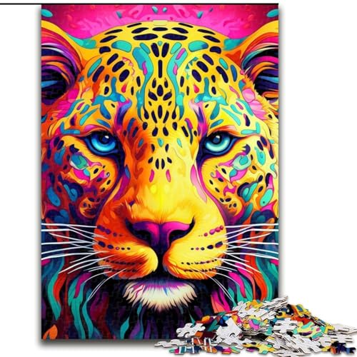Puzzle 1000 Teile für Erwachsene Gelb-Rosa-Leopard Puzzles für Erwachsene Geburtstagsgeschenkidee, anspruchsvolles Denkspiel 26x38cm Puzzle 1000 Teile für Erwachsene Gelb-Rosa-Leopard Puzzles für Erwachsene Geburtstagsgeschenkidee, anspruchsvolles Denkspiel 26x38cm von LYXIANY