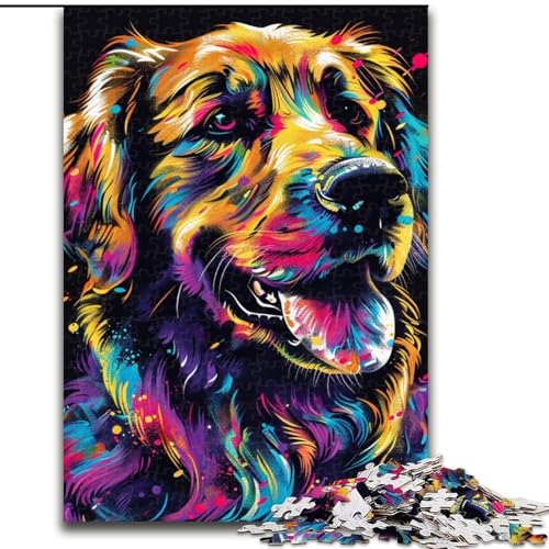 Puzzle 1000 Teile für Erwachsene Golden Retriever Puzzles für Erwachsene Geburtstagsgeschenkidee, anspruchsvolles Denkspiel 50x75cm von LYXIANY