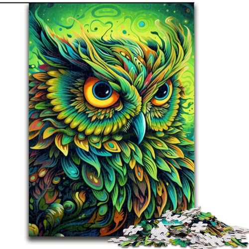 Puzzle 1000 Teile für Erwachsene Grüne Eule Puzzles für Erwachsene Geburtstagsgeschenkidee, anspruchsvolles Denkspiel 50x75cm Puzzle 1000 Teile für Erwachsene Grüne Eule Puzzles für Erwachsene Geburtstagsgeschenkidee, anspruchsvolles Denkspiel 50x75cm von LYXIANY