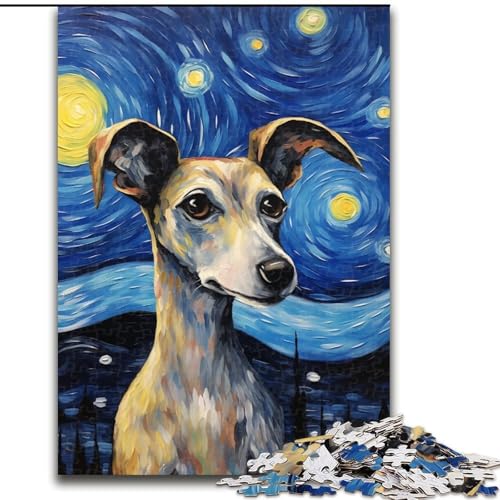 Puzzle 1000 Teile für Erwachsene Hund unter den Sternen aus Holz, Kinder ab 14 Jahren, Größe 50x75cm, Denkspiel für Teenager Puzzle 1000 Teile für Erwachsene Hund unter den Sternen aus Holz, Kinder ab 14 Jahren, Größe 50x75cm, Denkspiel für Teenager von LYXIANY